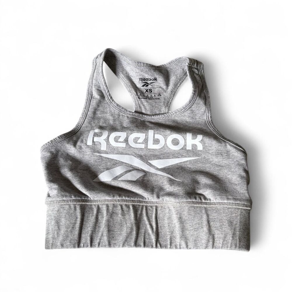 Reebok Women's Grey and White Top
